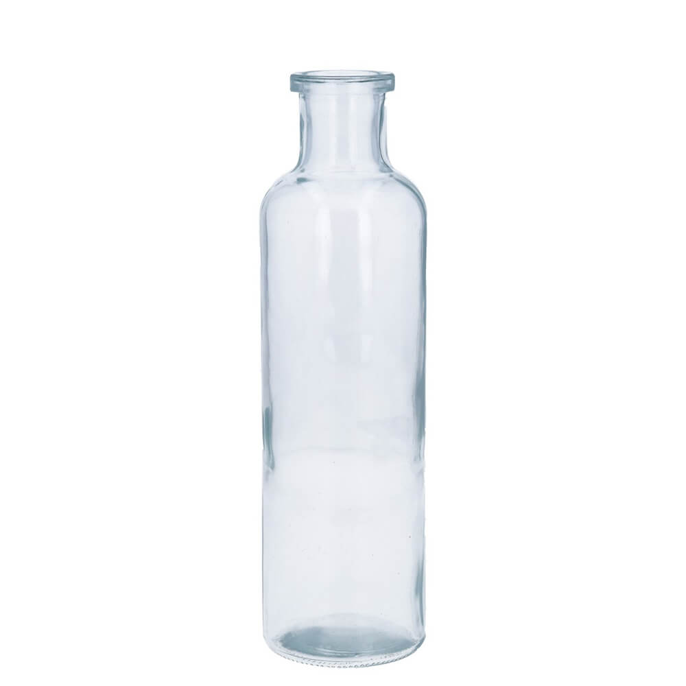 Gisela Graham Glass Vase Clear Slim Bottle